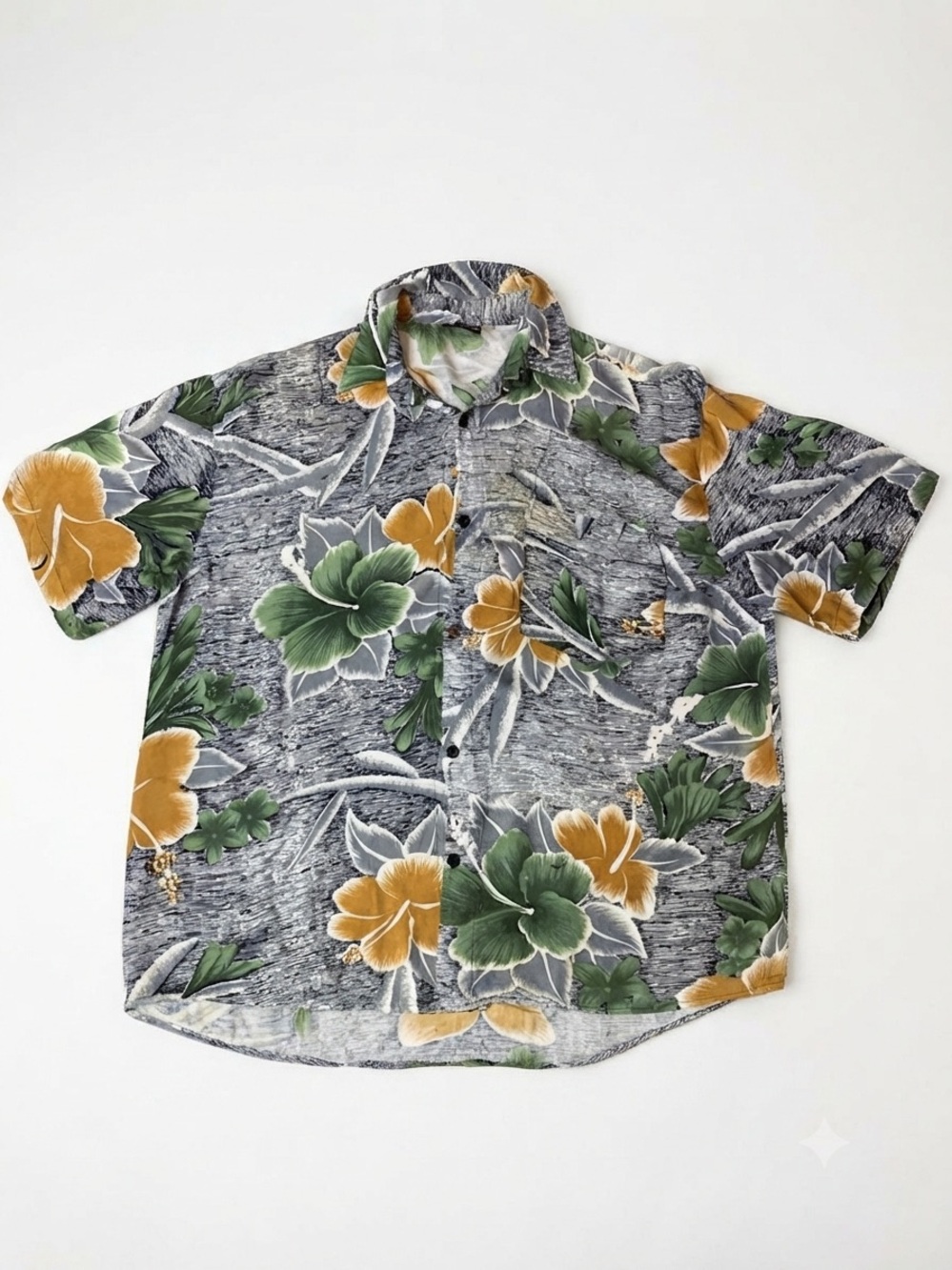 Vintage FUBU The Collection Tropical Floral Hawaiian Shirt Size L